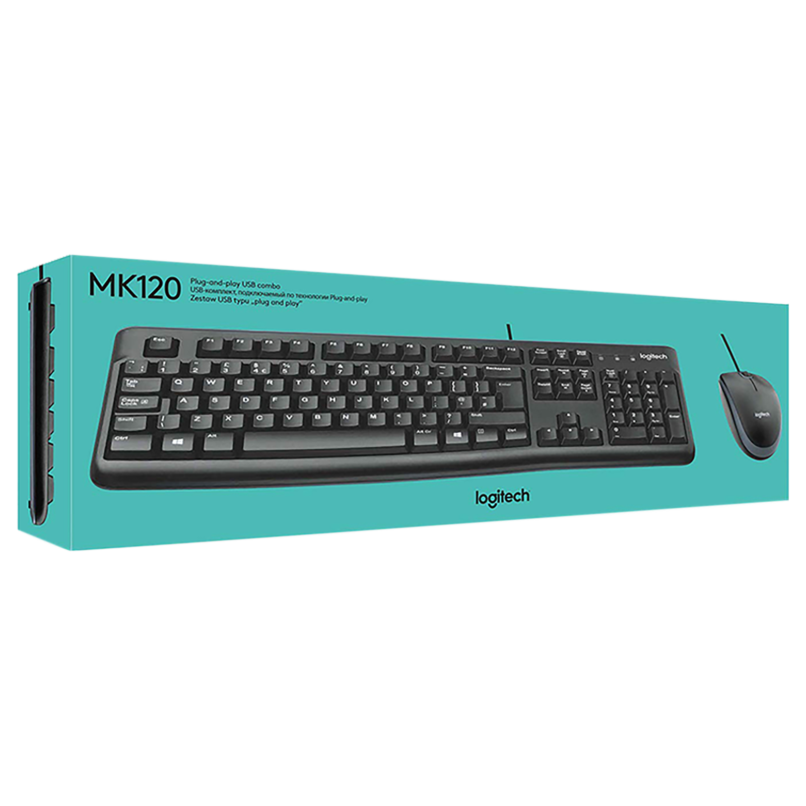 Logitech MK120 Wired Keyboard & Mouse Combo | USB, Full Size Keyboard, Plug & Play