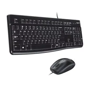 Logitech MK120 Wired Keyboard & Mouse Combo | USB, Full Size Keyboard, Plug & Play