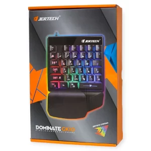 JerTech Dominate GK10 Single Handed Keyboard | USB 2.0, RGB, Ergonomic