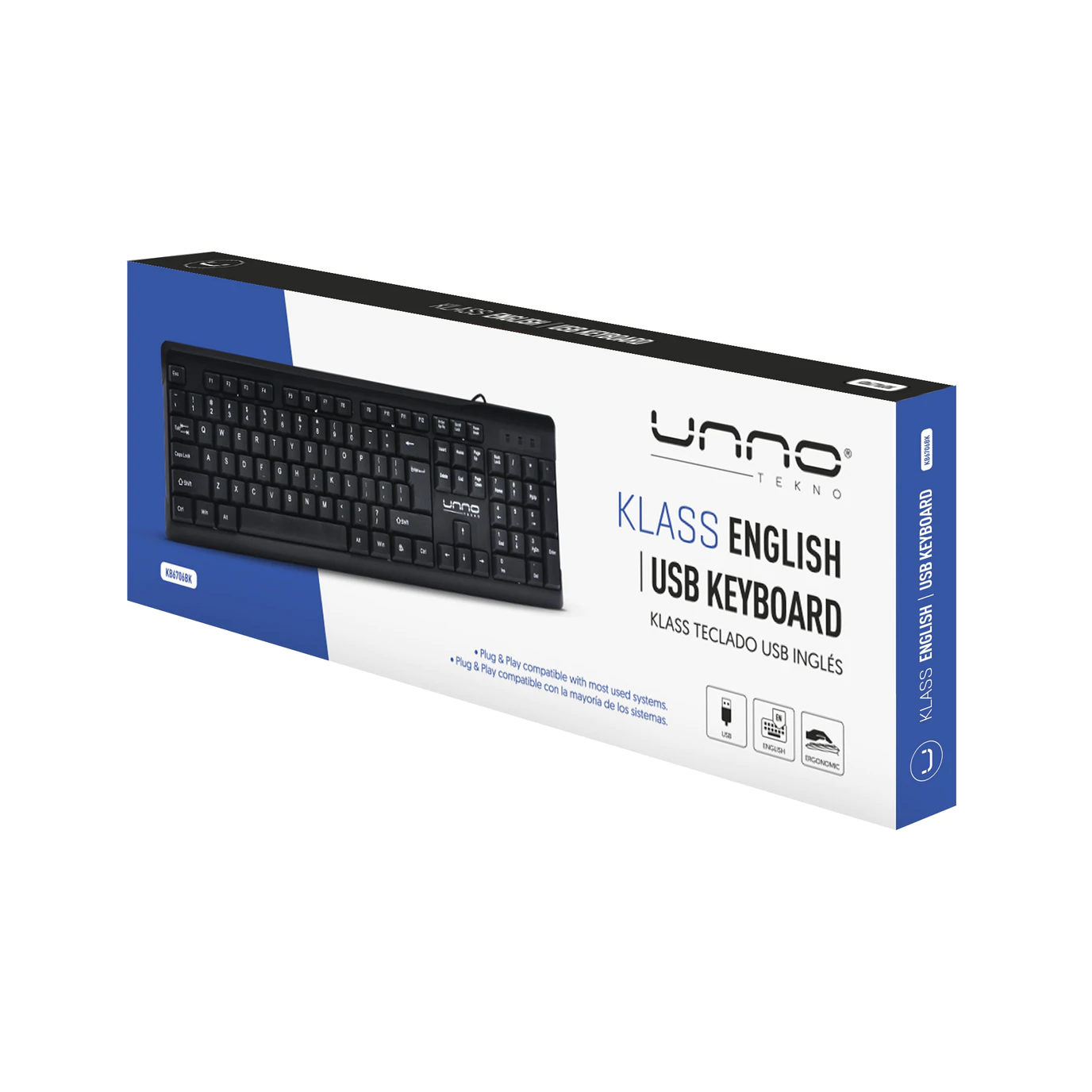 Unno Tekno Klass KB6746BK Wireless Keyboard & Mouse Combo | English Layout, Nano Receiver Included, 1200 DPI