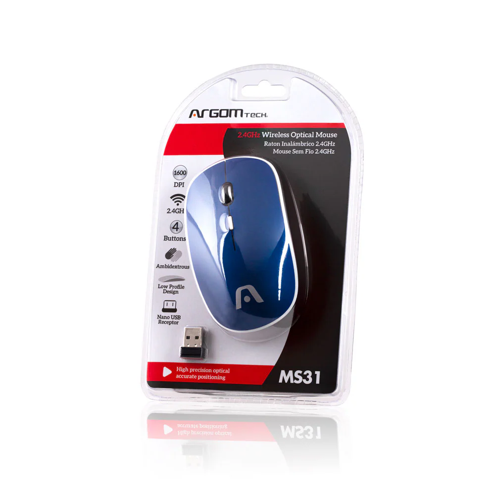 ArgomTech 2.4Ghz Wireless Optical Mouse MS31 | 1600 DPI, Nano Receiver Included - Image 6