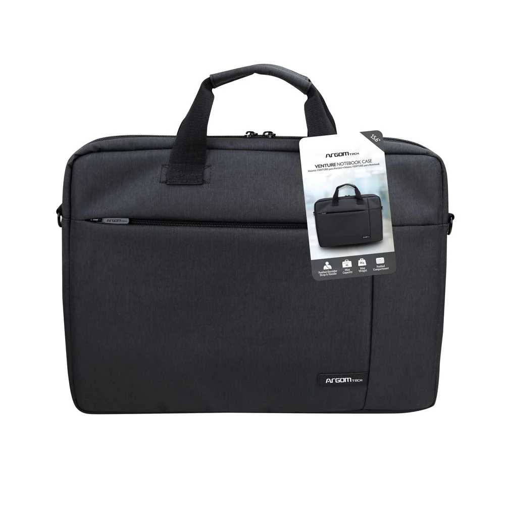 ArgomTech ARG-BG-6784BK Venture 15.6" Notebook Sleeve | Padded shoulder strap and handle, 6L max capacity, Padded compartments - Image 2