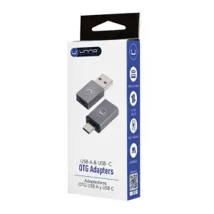 Unno Tekno AD4301GY USB-A & USB-C OTG Adapters | USB 3.0, 5Gbps Transfer Rate, Fast Charge up to 2.4A, Plug and Play