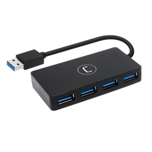 Unno Tekno HB1011BK 4 Port 3.0 USB Hub | Up to 4 USB Devices, 5Gbps Transfer Rate, Plug and Play