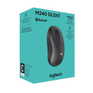 Logitech M240 Silent Bluetooth Mouse | White, Silent clicks, 18 month battery life, Connect with USB Receiver