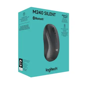 Logitech M240 Silent Bluetooth Mouse | White, Silent clicks, 18 month battery life, Connect with USB Receiver