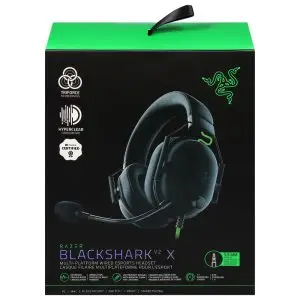 Razer BlackShark V2 X Multi-Platform Wired E-Sports Headset | Discord Certified, 7.1 Surround Sound, Razer TriForce 50mm drivers, Razer Hyperclear Cardioid mic, Advanced passive noise cancellation, Lightweight design with memory foam ear cushions, Black