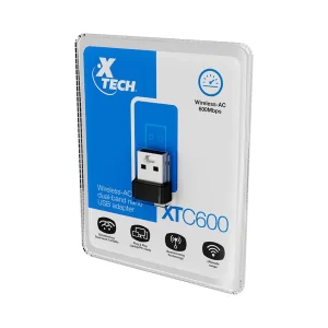 XTech XTC600 Wireless-AC Dual Band Nano USB Wifi Adapter | 600Mbps, Dual Band 2.4/5GHz, USB 2.0, Ultimate Range, Plug and Play