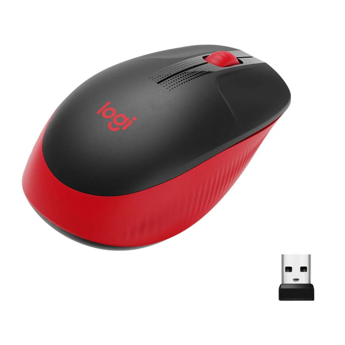 Logitech M190 Wireless Mouse | Red, 18 month battery life, 10m/33ft, 2.4Ghz wireless