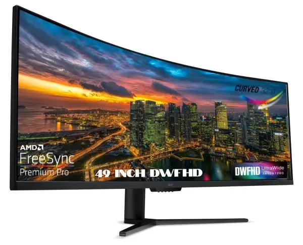 Acer 49″ EI491CR S Curved Monitor | DFHD Ultra Wide 3840 x 1080, 144Hz