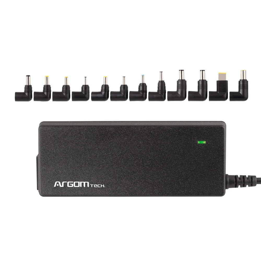 ArgomTech ARG-AC-0097 Universal 90W Notebook Charger | 12 Tips, USB 3.0, Compact Design, 100V-240V, Auto-Sensing - Image 3