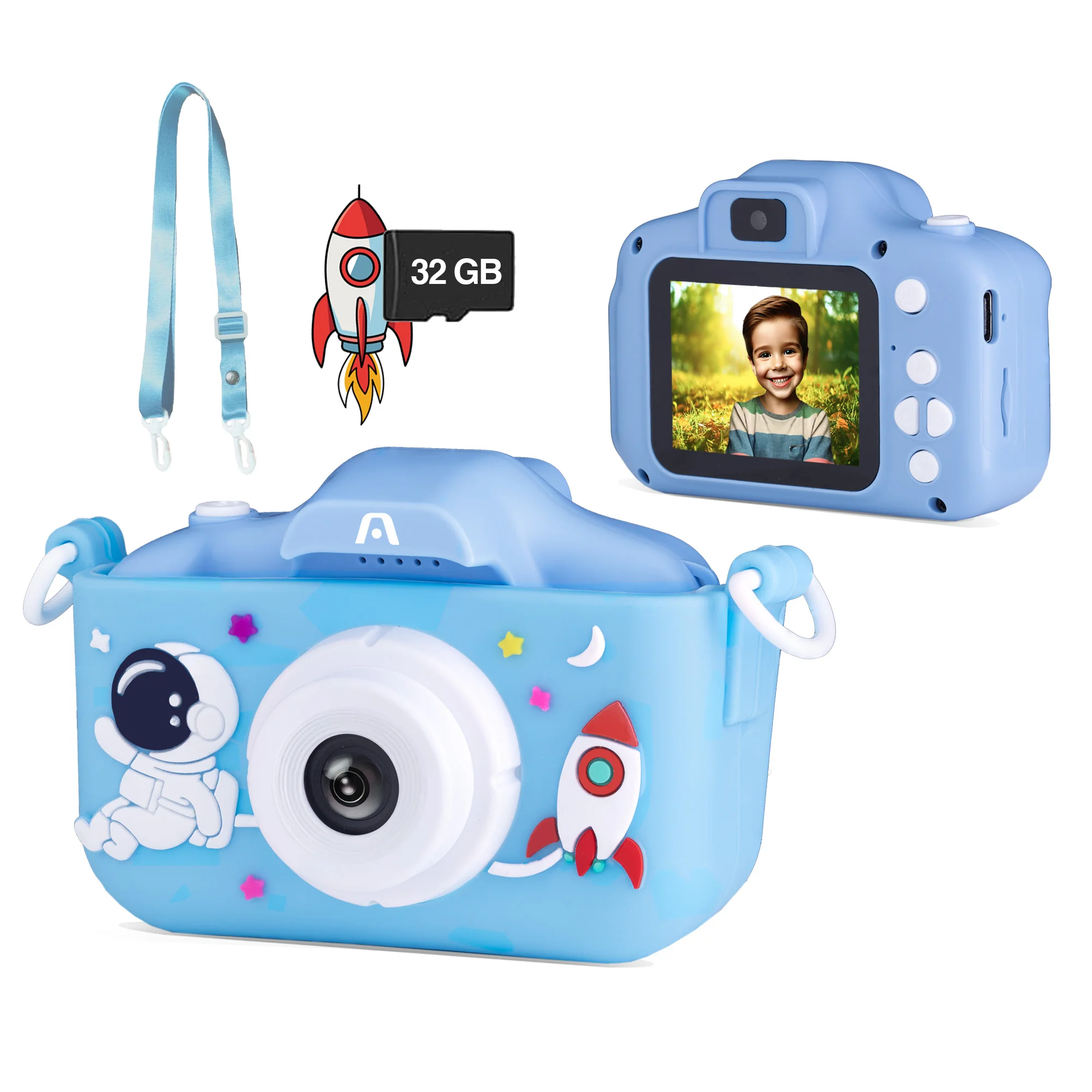 ArgomTech Magic Pix81 Kids Selfie Digital Camera | USB-C Cable, 32GB TF Card, Lanyard Strap, Dual Lens, Protective Silicone Case - Image 2