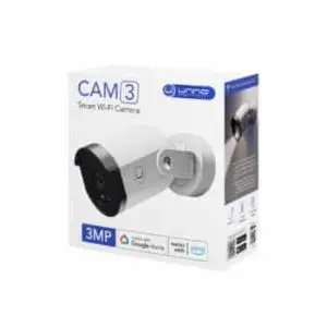 Unno Tekno CM1403WT CAM 3 Smart Wifi Outdoor Camera | 3MP, Weatherproof IP65,  Works with Google Home & Alexa, Easy Setup