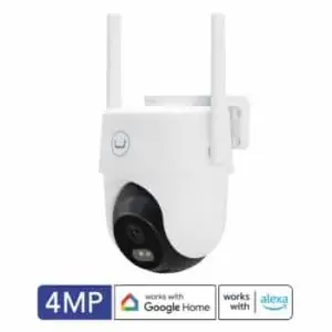 Unno Tekno CM1411WT CAM 11+ Smart Wifi 360 Degree Outdoor Camera | 4MP, Weatherproof IP65, Works with Google Home & Alexa, Easy Setup
