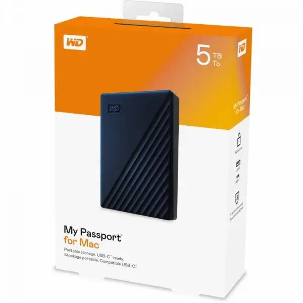 WD My Passport 5TB Portable External Hard Drive | USB 3.0, Slim Design, Plug & Play, Black