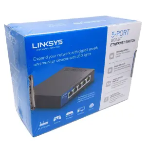 Linksys SE3005 5 Port Gigabit Ethernet Switch | 5 Port Gigabit Ethernet Unmanaged Switch, Computer Network, Auto-Sensing Ports, Maximize Data Flow for up to 1,000 Mbps
