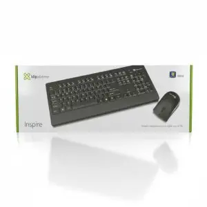 KlipXtreme KCK-265E Inspire Wireless Keyboard & Mouse Combo | 2.4Ghz Wireless, Ambidextrous, Ergonomic and Waterproof, Ultra Slim