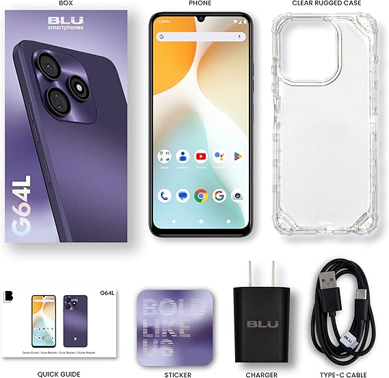 BLU G64L | 6.8” HD+ Infinity Display | 64/4GB | Triple 13MP Camera | Purple - Image 4