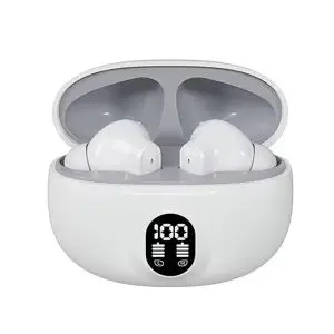 Stereo TWS 895B True Wireless Earbuds | Supports All Devices, ENC, Noise Cancelling Call, Quick Pairing, Quality Voice, Dustproof and Waterproof, White