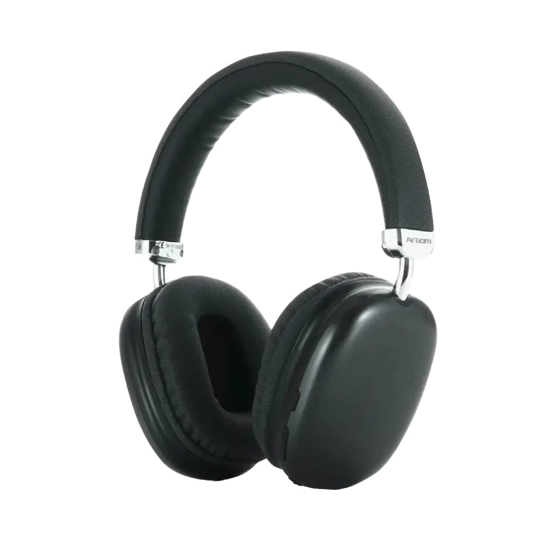 ArgomTech ARG-HS-2553BK Ultimate Sound Live Wireless BT Headset | Black, Ergonomic and Adjustable, Noise Reduction, Built in microphone, TF Card Slot, 40 Hours Playtime