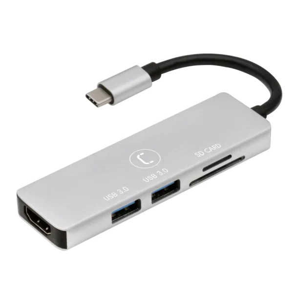 Unno Tekno HB1104SV 5 in 1 Type C Hub | 4K HDMI, USB 3.0, SD & Micro SD Card, Plug & Play - Image 2
