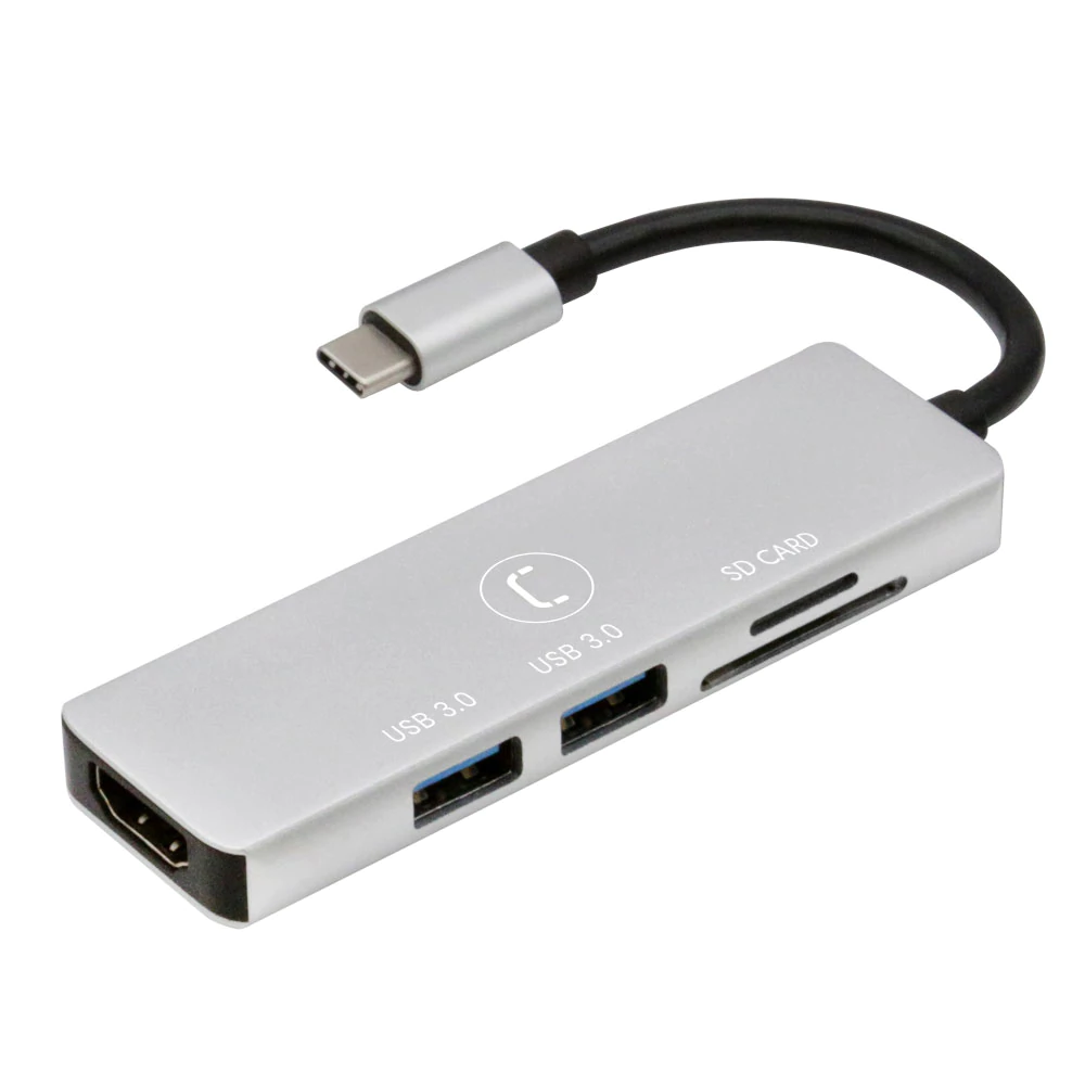 Unno Tekno HB1104SV 5 in 1 Type C Hub | 4K HDMI, USB 3.0, SD & Micro SD Card, Plug & Play - Image 2