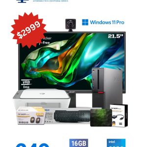Lenovo ThinkCentre M900 Desktop Combo | Intel Core i5-6500 CPU, 16GB DDR4 RAM, 240GB SSD, Display Port, VGA, Windows 11 Pro