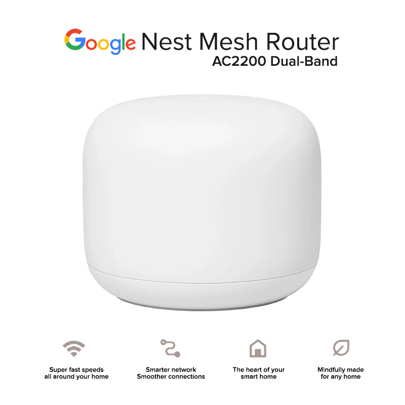 Google AC2200 H2D Snow Nest Wifi Router | Dual Band 2.4Ghz/5Ghz, Router and Add On Access Point Mesh Wi-Fi System - Image 2