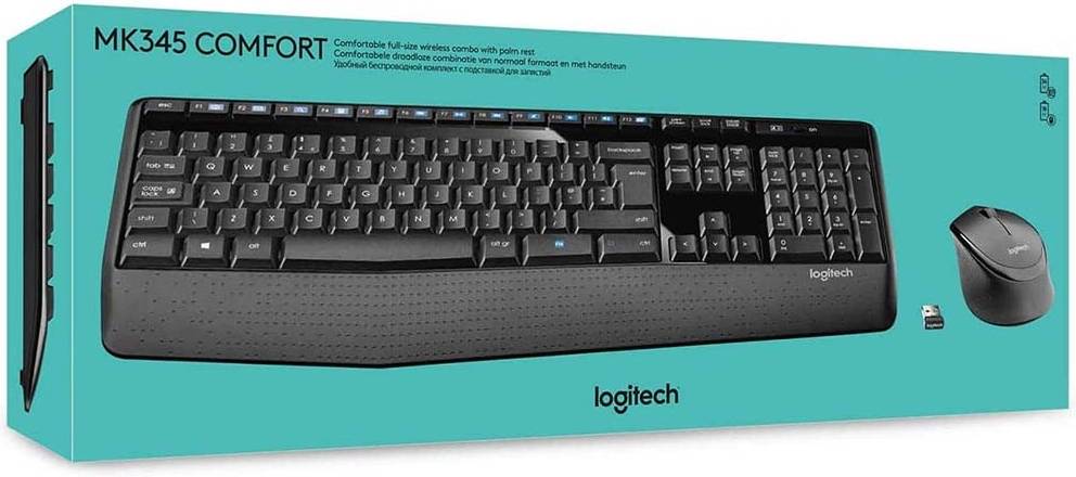 Logitech MK345 Comfort Wireless Keyboard & Mouse Combo | Spill Resistant, Adjustable, 10m, Batteries Included - Image 8