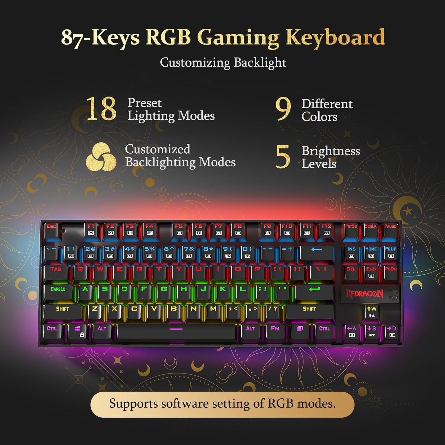 Redragon Kumara K552 Wired Mechanical Gaming Keyboard | High quality, LED backlit mechanical keyboard, Double injection keycaps, Full key conflict free Spill proof, W I N Keys can be disabled in gaming - Image 5