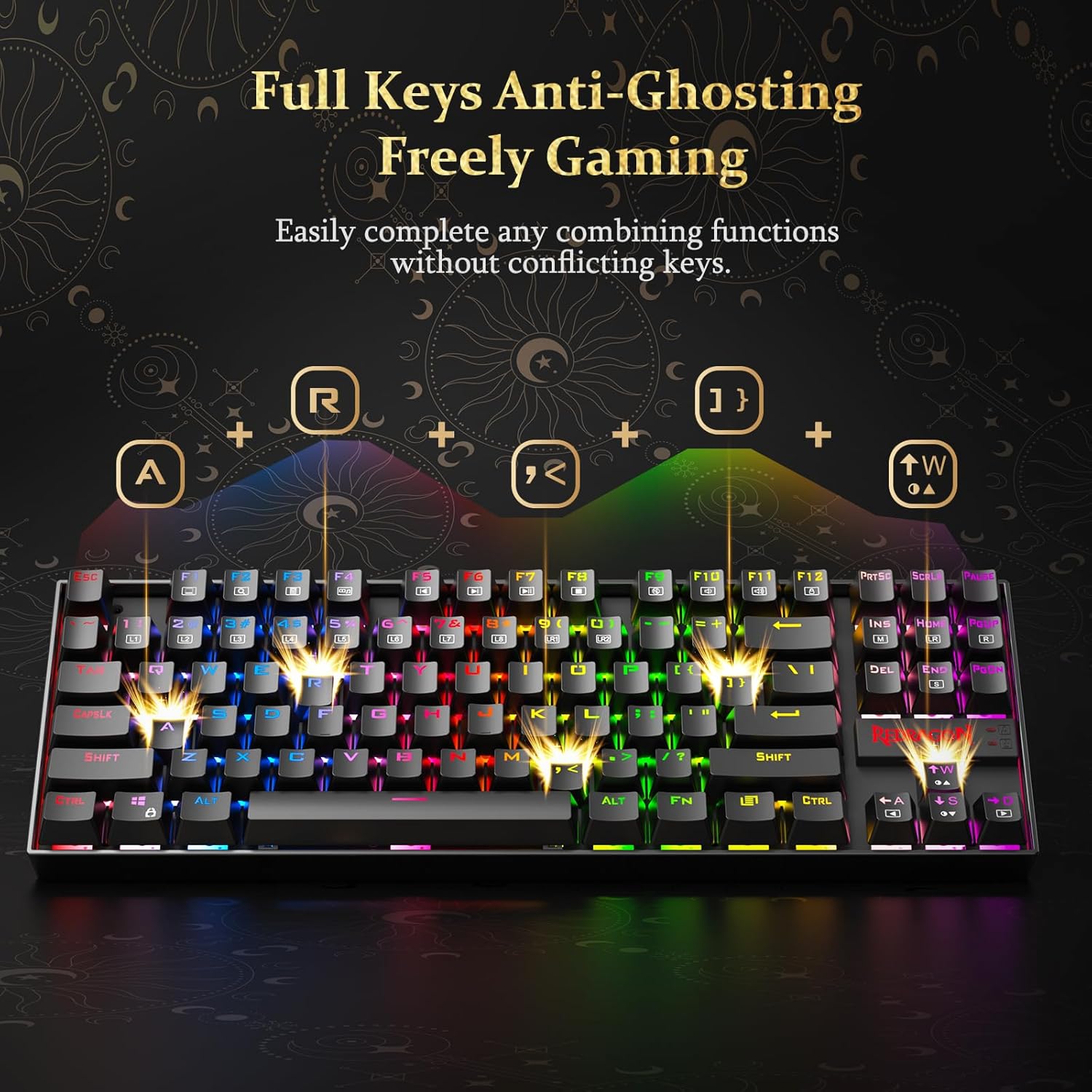 Redragon Kumara K552 Wired Mechanical Gaming Keyboard | High quality, LED backlit mechanical keyboard, Double injection keycaps, Full key conflict free Spill proof, W I N Keys can be disabled in gaming - Image 7