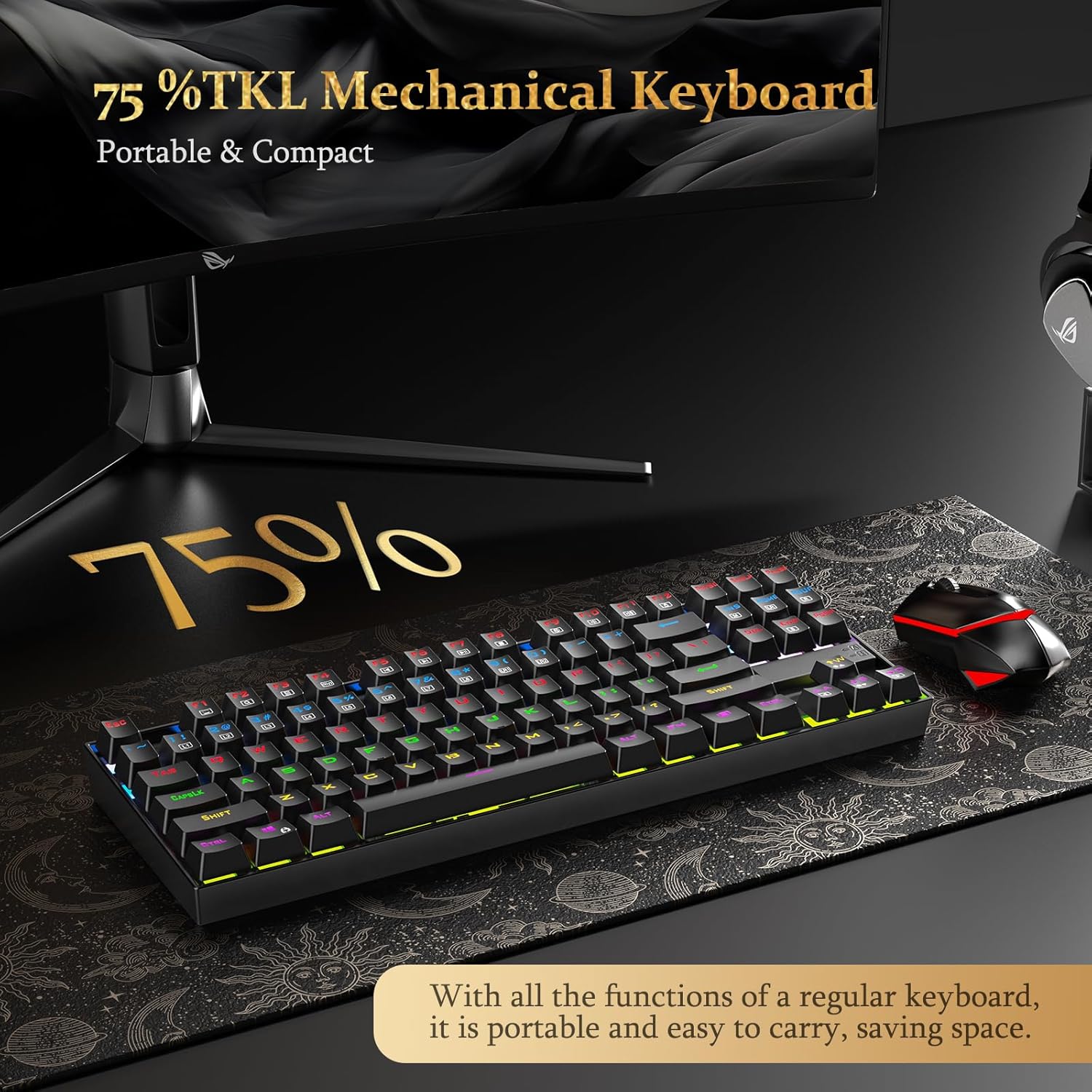 Redragon Kumara K552 Wired Mechanical Gaming Keyboard | High quality, LED backlit mechanical keyboard, Double injection keycaps, Full key conflict free Spill proof, W I N Keys can be disabled in gaming - Image 8