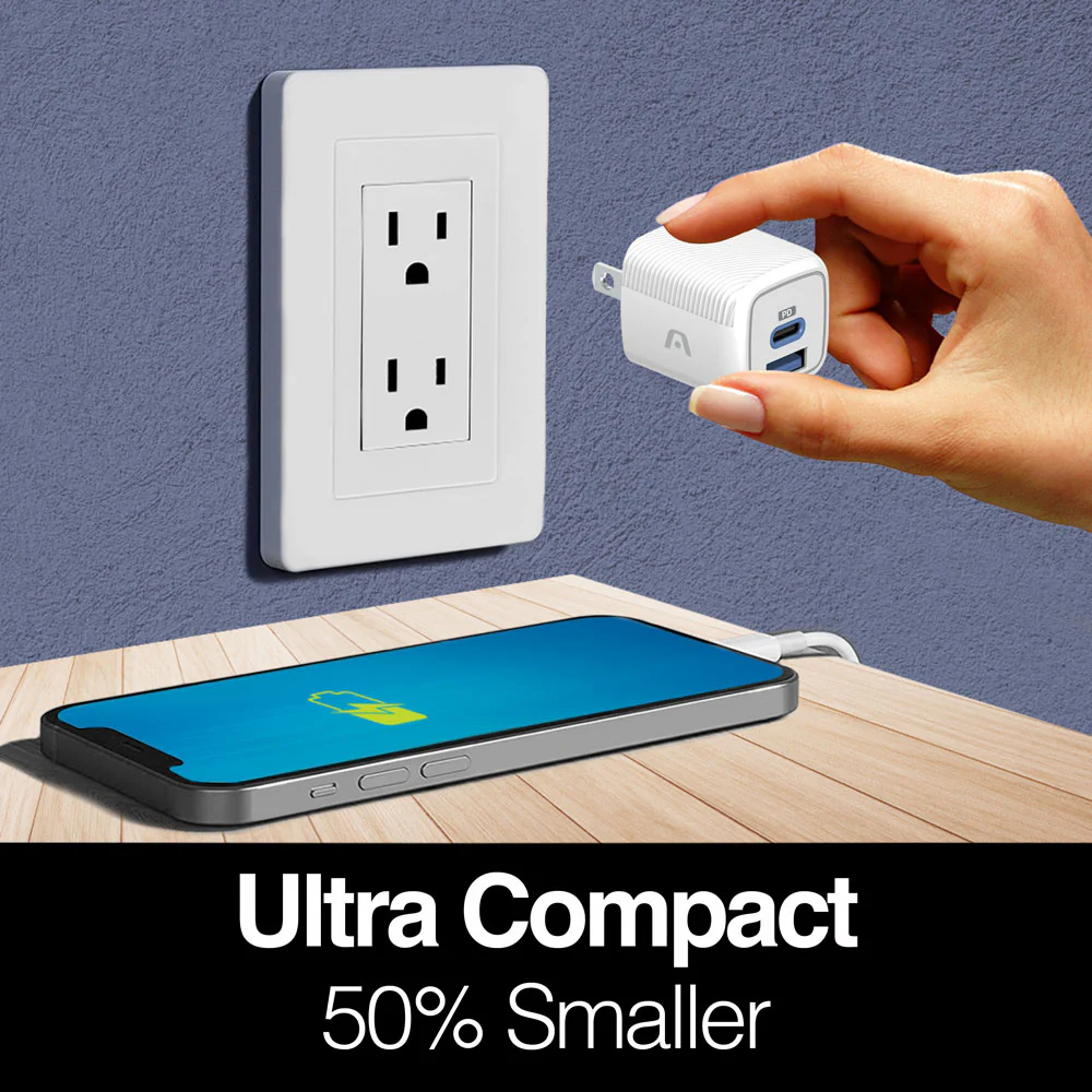 ArgomTech ARG-AC-0116WT Volta P38 38W Fast Charger | Dual Port Compact Design, PD 20W Port, QC 3.0 18W USB Port - Image 5