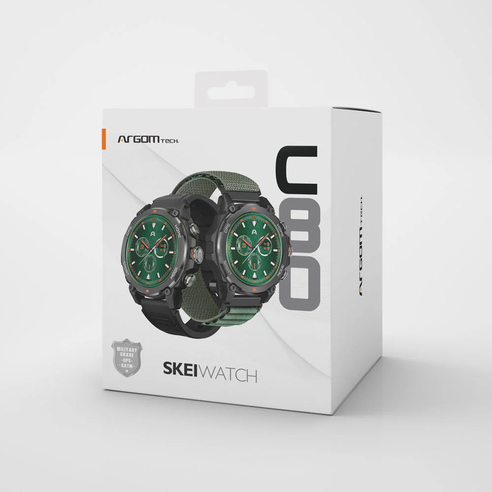 ArgomTech ARG-WT-6080BK Skei Watch C80 Smart Watch | Water Resistant, Fitness & Health Tracking, BT Phone Calls, Smart Features - Image 2