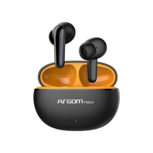 ArgomTech ARG-HS-5021BK E21 SkeiPod Wireless Earbuds | IPx5 Water Resistant, Low Latency Gaming Mode, Voice Assist, 2C Fast Charging Buds, Smart Touch Control, Automatic Pairing, Black