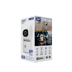 Unno Tekno CM1419WT CAM 9+ Smart Wifi Outdoor Camera | 3MP, Motion & Sound detection, Works with Google Home & Alexa