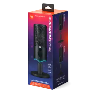 JBL Quantum Stream Microphone | Dual pattern premium usb microphone for streaming, recording and gaming