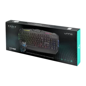 Unno Tekno KB6782BK BRV82 Wired Gaming Keyboard & Mouse Combo | USB 2.0, Adjustable Resolution, Plug & Play