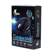 XTech XTM-720 Combative Wired Gaming Mouse | 3D 8 button optical mouse, 7200 DPI, Lighted mouse