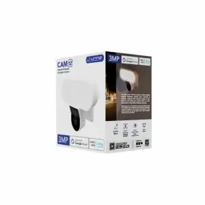 Unno Tekno CM1422WT CAM 12+ Smart Outdoor Camera |  3MP, Motion & sound detection, Works with Google Home & Alexa