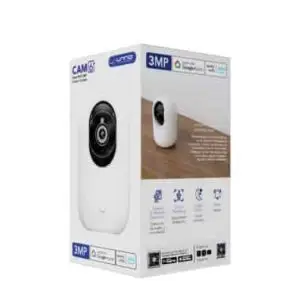 Unno Tekno CM1416WT CAM 6+ Smart Wifi Outdoor Camera | 3MP, Motion & Sound detection, Works with Google Home & Alexa