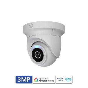 Unno Tekno CM1415WT CAM 5+ Smart Wifi Outdoor Camera | 3MP, Motion & sound detection, Works with Google Home & Alexa
