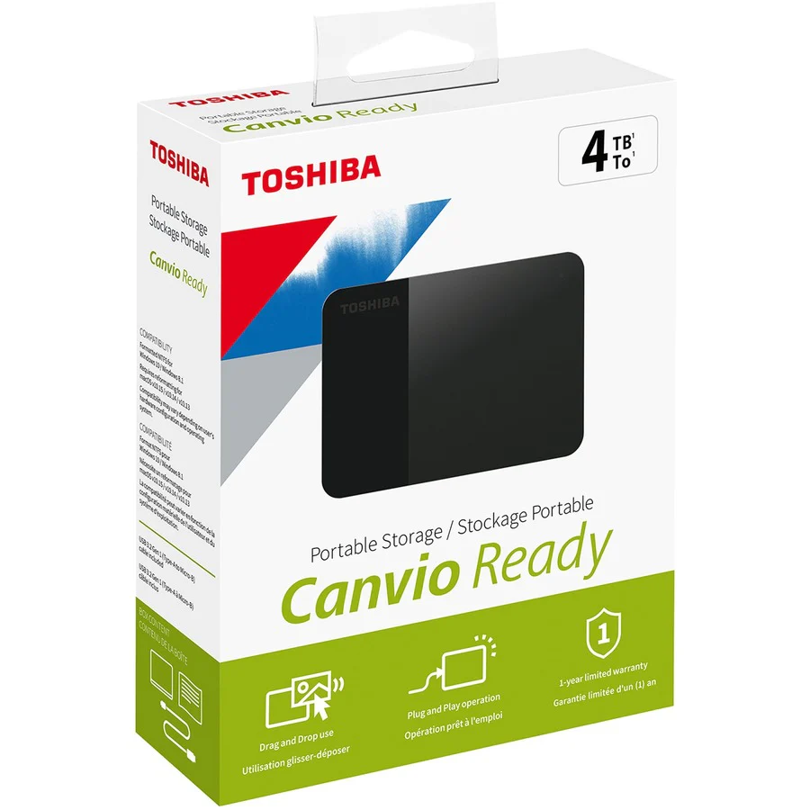 Toshiba Canvio Basics External 4TB Hard Drive | USB 3.0, Drag & Drop, Plug & amp; Play, Portable - Image 3
