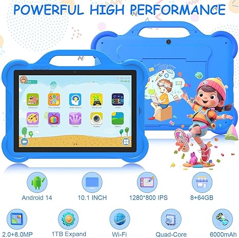 Cupeisi AT11K 10" Kids Tablet (New) – Pink & Blue | 4GB + 64GB | Android 13 - Image 8