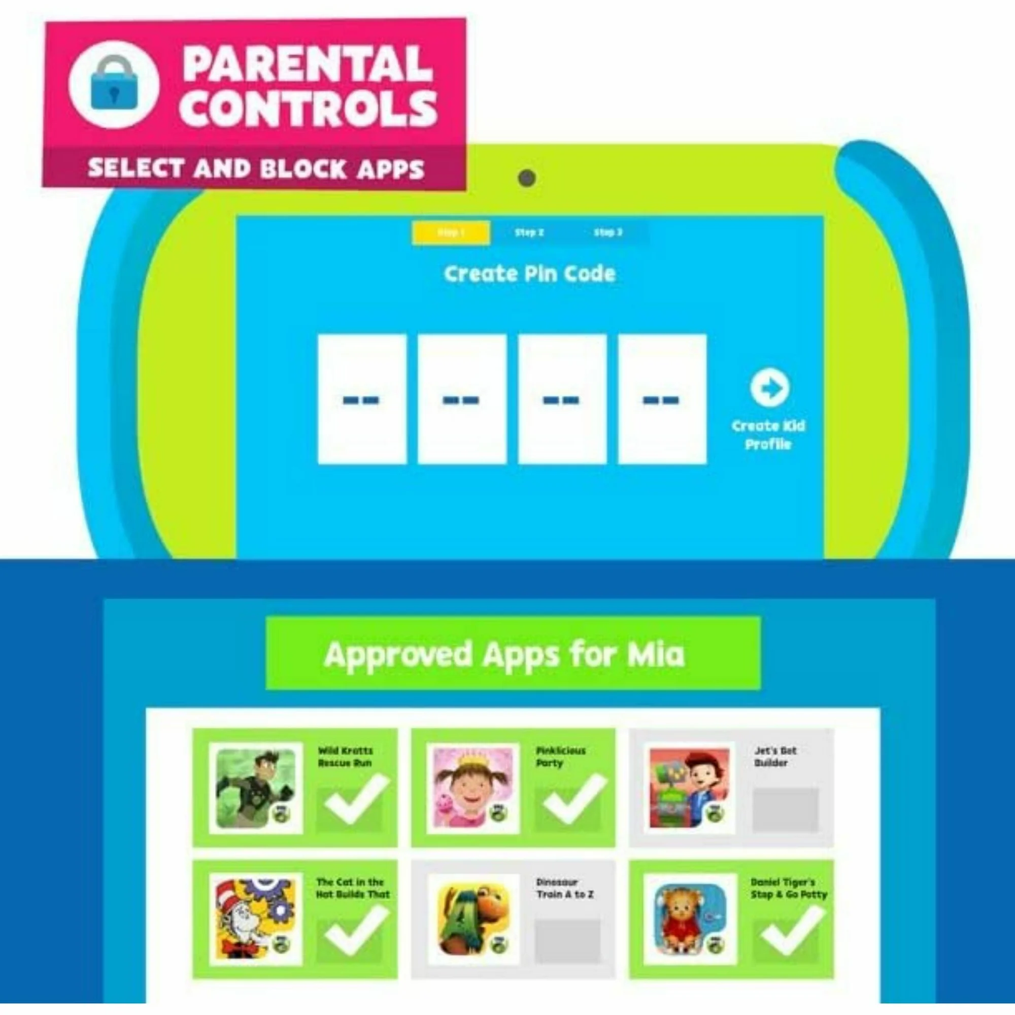 PBS KIDS Playtime Pad 2.0 – 7" HD Kid-Safe Tablet + Live TV - Image 4
