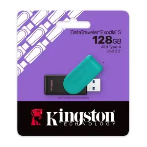 Kingston DataTraveler Exodia S 128GB Flash Drive | USB, Plug & Play