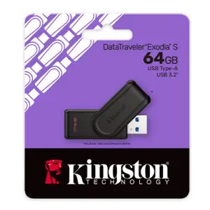 Kingston DataTraveler Exodia S 64GB Flash Drive | USB, Plug & Play