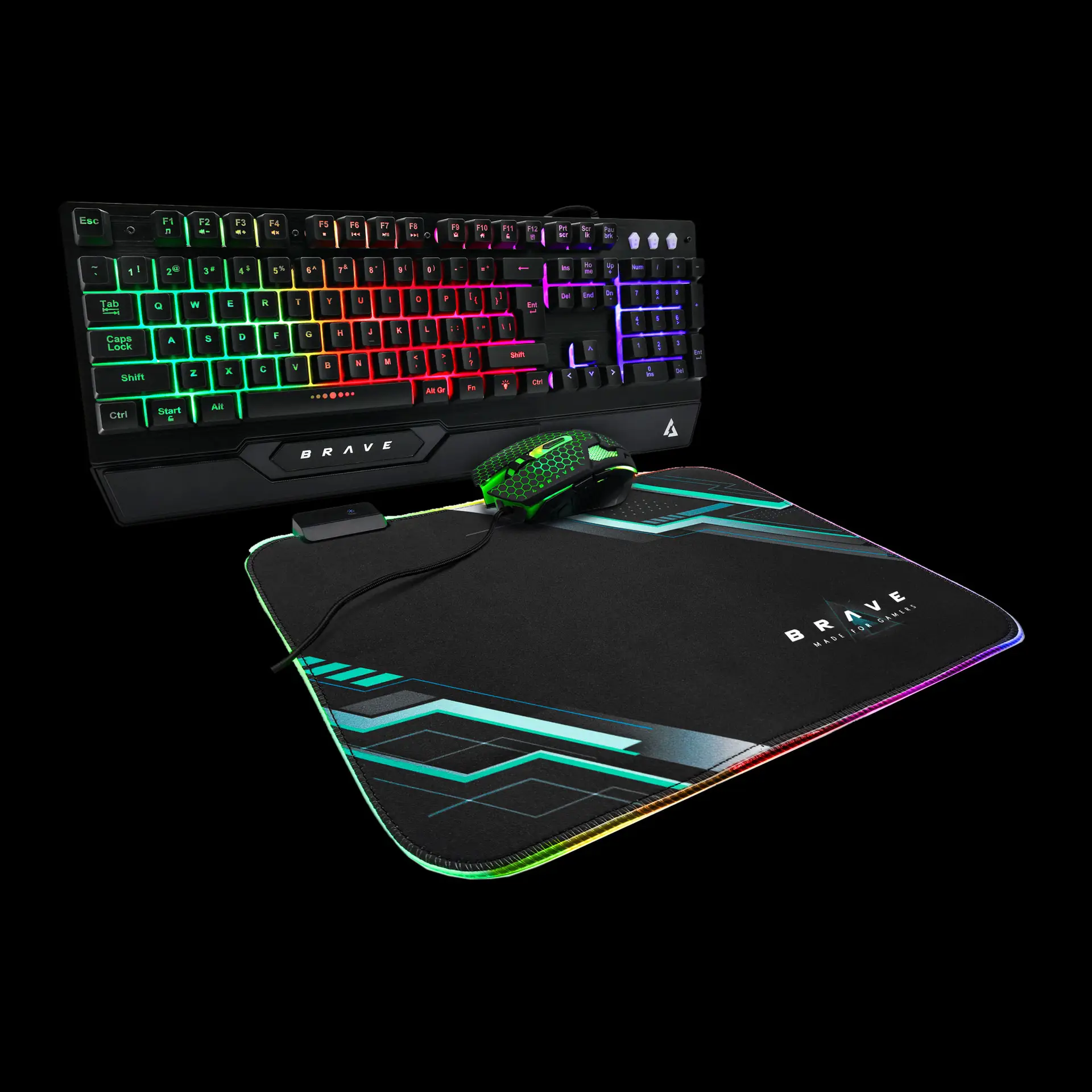 Unno Tekno BRV84 KB6784BK Gaming Keyboard, Mouse and Mousepad Combo - Image 2