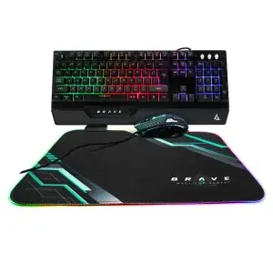 Unno Tekno BRV84 KB6784BK Gaming Keyboard, Mouse and Mousepad Combo