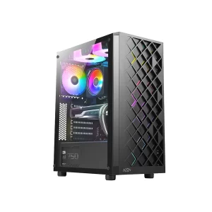 Custom Build AZZA Spectra Black | Ryzen 5 5600X, MSI 240mm AIO Cooler, Asus ROG B550-F MotherBoard WIFI, 32GB DDR4 RAM, 1TB SSD Storage (NVMe), NVIDIA RTX 5060 8GB, 750W Gold Rated MSI Power Supply